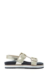 Etienne Aigner Axel Double Buckle Sandal In Gold