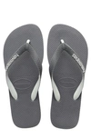 Havaianas 'top Mix' Flip Flop In Steel Grey/ Steel Grey