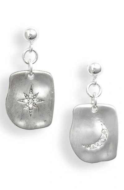 Set & Stones Case Drop Earrings In Silver