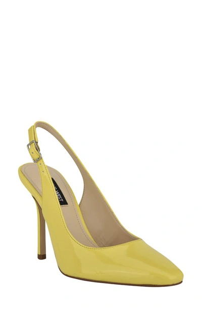 Nine West Women's Alison Snip Toe Slingback Pumps Women's Shoes In Yellow Patent