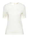 Tory Burch Short-sleeve Iberia Cashmere Sweater In New Ivory