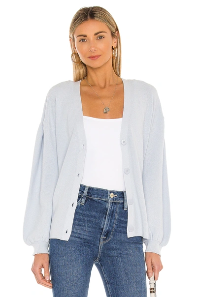 525 Pleat Sleeve Cardigan In Cloud Blue