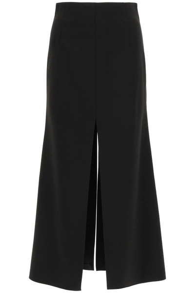 A.w.a.k.e. Long Skirt In Crepe In Black