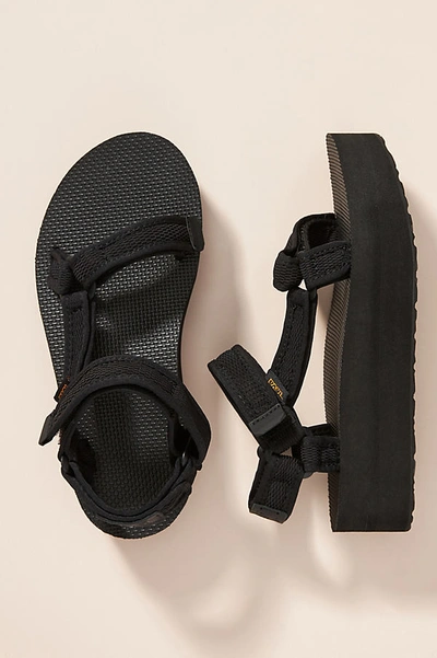 Teva Universal Flatform Recycled Plastic And Rubber Sandals In Black