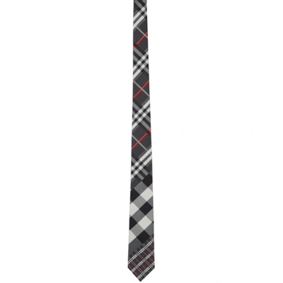 Burberry Grey Multi Check Manston Tie In Charcoal