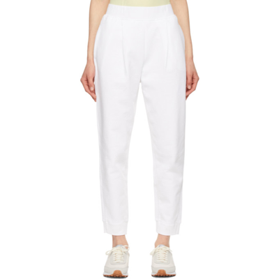 Max Mara Leisure Bric Cotton Sweatpants In 001 Bianco Ottico