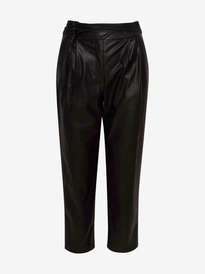 Pinko Rapito Faux Leather Trousers In Black