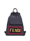 Fendi Logo Tote Backpack In Black