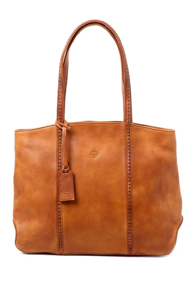 Old Trend Women's Genuine Leather Dancing Bamboo Tote Bag In Chestnut