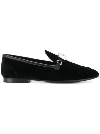 Giuseppe Zanotti Clover Crystal Loafers In Black