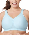 Glamorise Women's Plus Size Magic Lift Seamless Sport Bra 1006 In Frosted Aqua