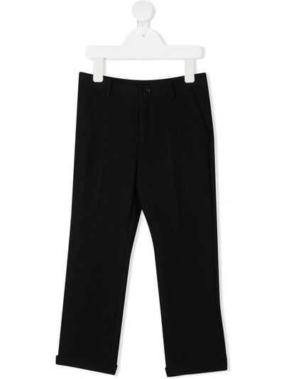 Versace Straight-leg Cotton Trousers In Black