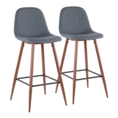 Lumisource Stackable Barstool Set Of 2 In Gray