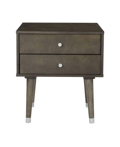 Office Star Cupertino Side Table With 2 Drawers In Gray