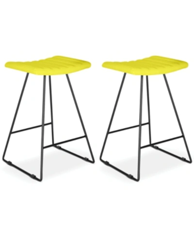 Furniture Branson Set Of 2 Counter Stools In Green