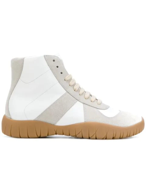 Maison Margiela Tabi Replica White Leather Sneakers In 101 | ModeSens
