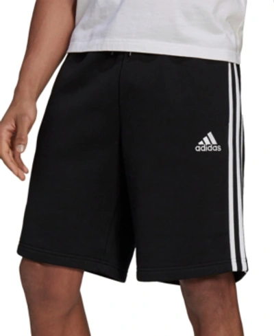 Adidas Originals Adidas Men's Essentials 3-stripes Fleece Shorts In Black/white