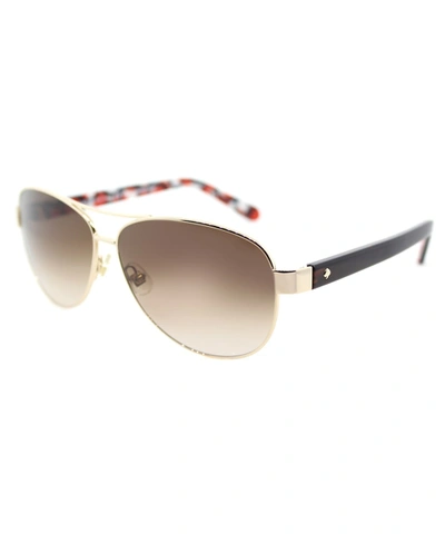 Kate Spade Dalia Aviator Sunglasses In Gold/ivory/brown Gradient