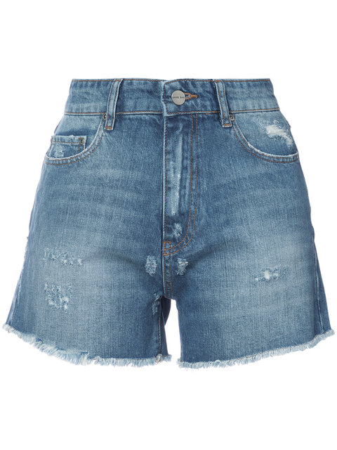 Anine Bing High Waisted Denim Shorts | ModeSens