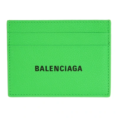 Balenciaga Green Cash Card Holder In 3860 Fluo G