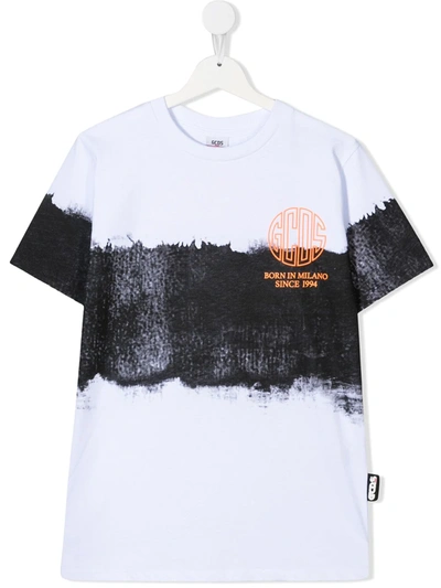 Gcds Teen Logo-print Short-sleeved T-shirt In White