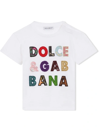 Dolce & Gabbana Babies' Kids Logo T-shirt (3-30 Months) In Bianco