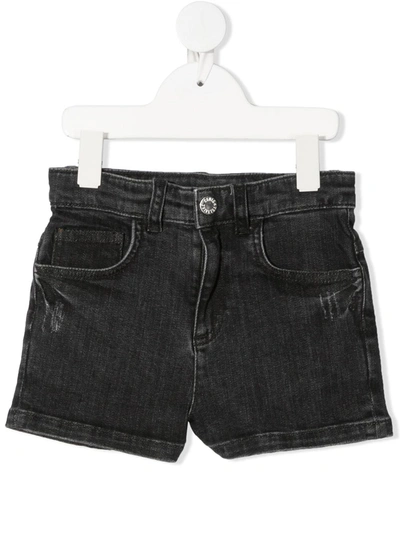 Zadig & Voltaire Kids' Logo-patch Denim Shorts In Black