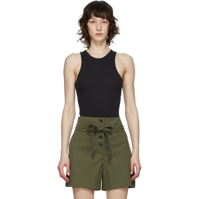 Rag & Bone The Essential Ribbed Stretch-organic Pima Cotton Jersey Tank In Black