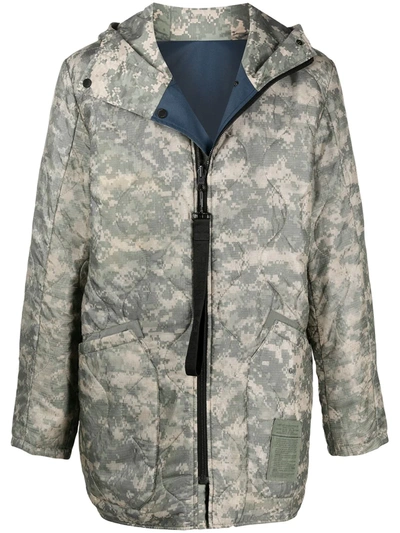 Raeburn Acu Camouflage-print Reversible Field Jacket In Grey