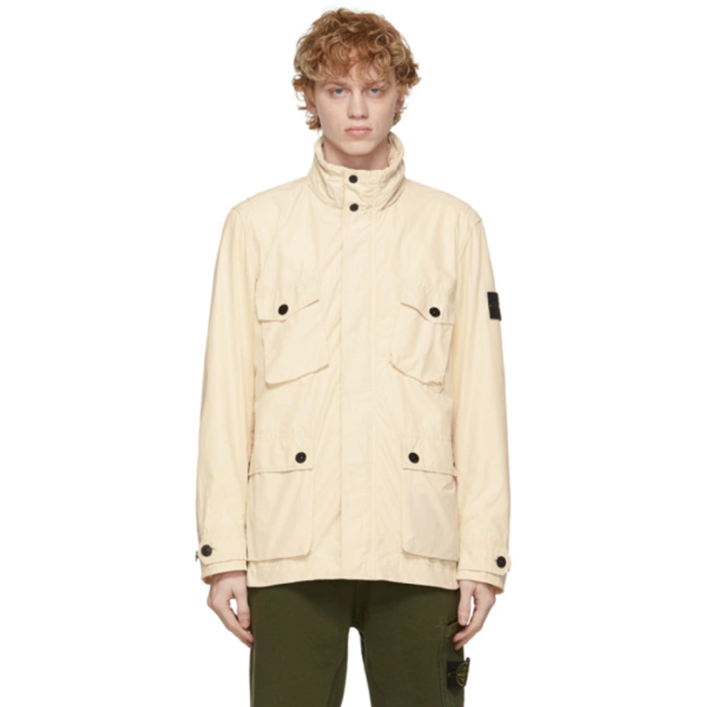 Stone Island 40922 Micro Reps Field Jacket Ivory In V0093 Ivory