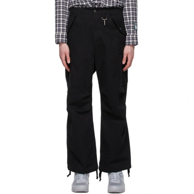 Reese Cooper Brushed Cotton Canvas Cargo Pants In Black