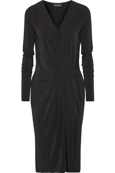 By Malene Birger Willos Wrap-effect Stretch-crepe Dress In Black