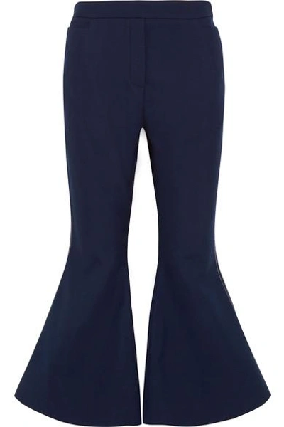 Ellery Cantina Crepe Flared Pants In Navy