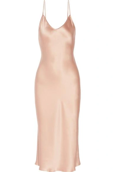 Protagonist Classic Slip Dress In Neutrals, Pink. In Bisque