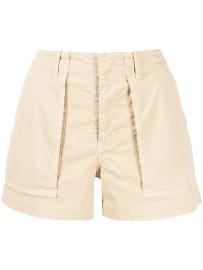 Nili Lotan Stretch-fit Utility Shorts In Almond