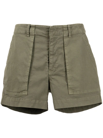 Nili Lotan Stretch-fit Utility Shorts In Olive