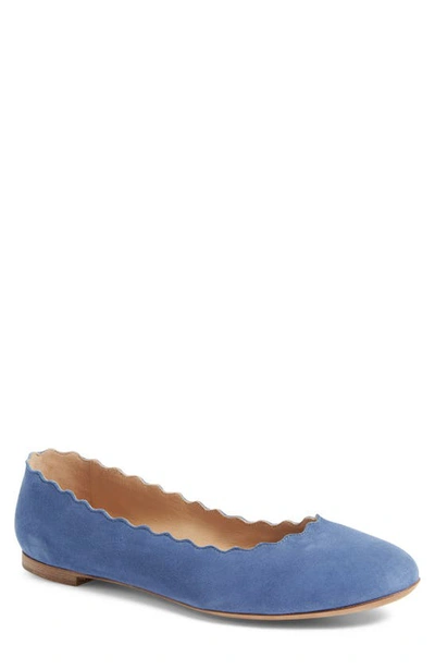 Chloé 'lauren' Scalloped Ballet Flat In Soft Lavender