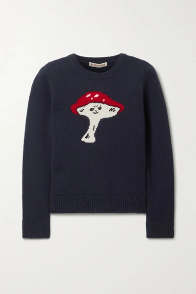 Alexa Chung Fun Guy Intarsia Wool Sweater In Navy