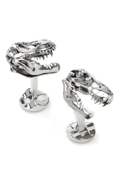 Cufflinks, Inc T-rex 3d Cuff Links In Silver