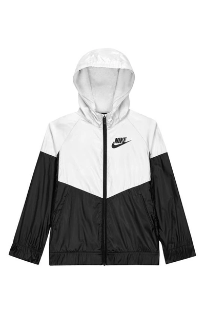 Nike Sportswear Kids' Windrunner Water Repellent Hooded Jacket In Black/ white | ModeSens