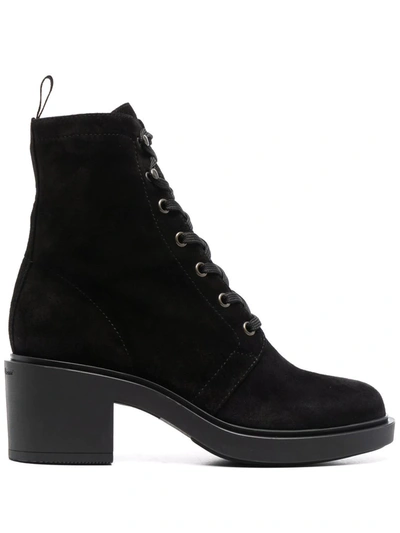 Gianvito Rossi Lace-up 65mm Ankle Boots In Black & Black