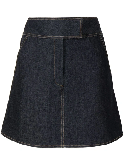 Khaite Giulia Denim Miniskirt In Blue