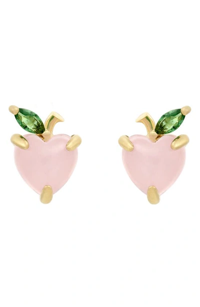 Girls Crew Girls Club Peach Stud Earrings In Gold