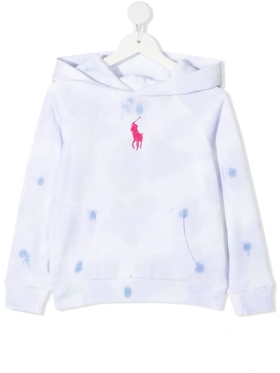 Ralph Lauren Kids' Embroidered-logo Long-sleeve Hoodie In White