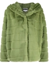 Apparis Goldie Faux-fur Panelled Coat In Green