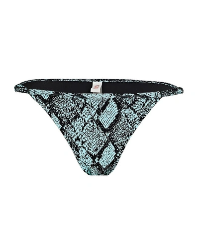 Solid & Striped The Lulu Snake Print Bikini Bottoms In Blue