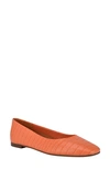 Marc Fisher Ltd Jadan Ballet Flat In Orange Leather