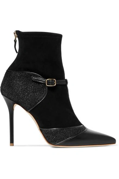 Malone Souliers Sadie Leather And Suede Sock Ankle Boots In Black