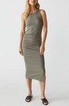 Michael Stars Wren Sleeveless Side Slit Knit Midi Dress In Olive