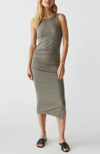 Michael Stars Wren Sleeveless Side Slit Knit Midi Dress In Olive